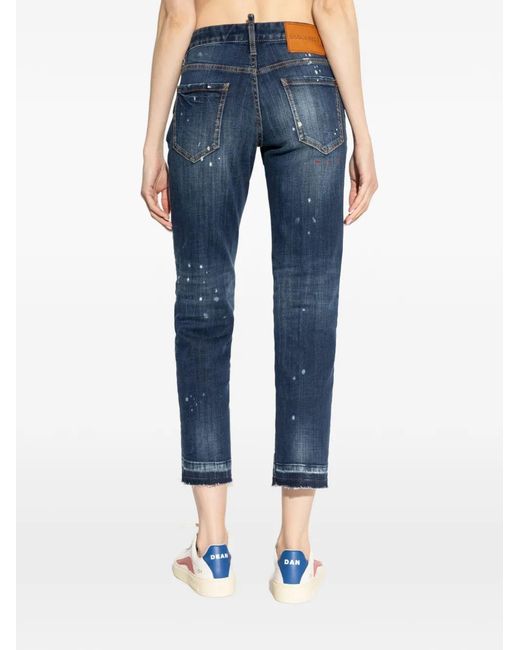 DSquared² Blue Jean Ceinturé À Effet Usé