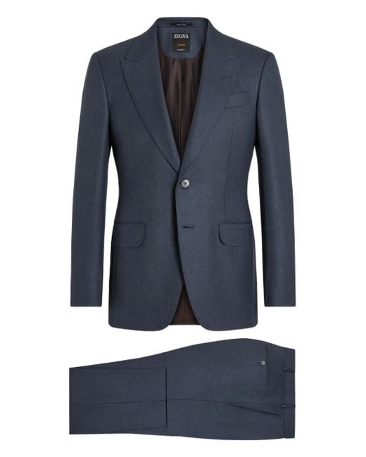 Zegna Blue Single-Breasted Suit for men