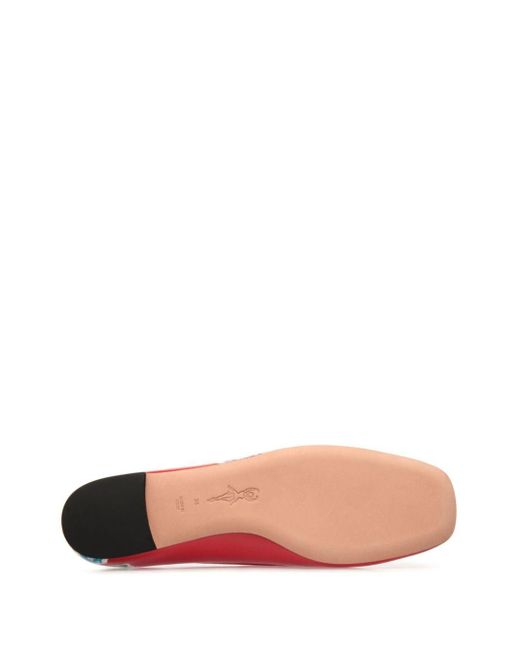 Bally Red Biuty Leather Ballerina Shoes