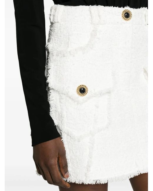 Balmain Tweed Mini-Rok in het White
