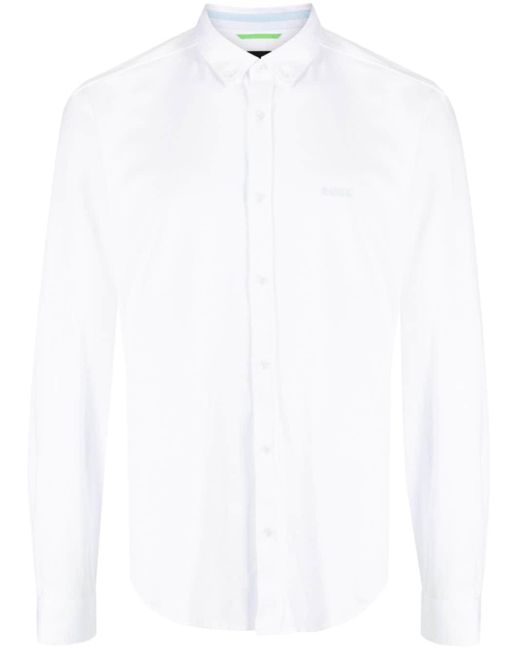 Chemise en coton à manches longues BOSS by HUGO BOSS pour homme en coloris  Blanc | Lyst