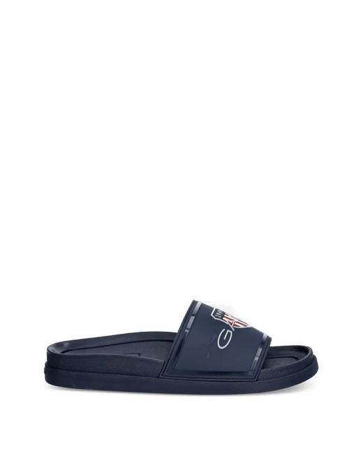 Gant Blue Logo-Plaque Slides for men