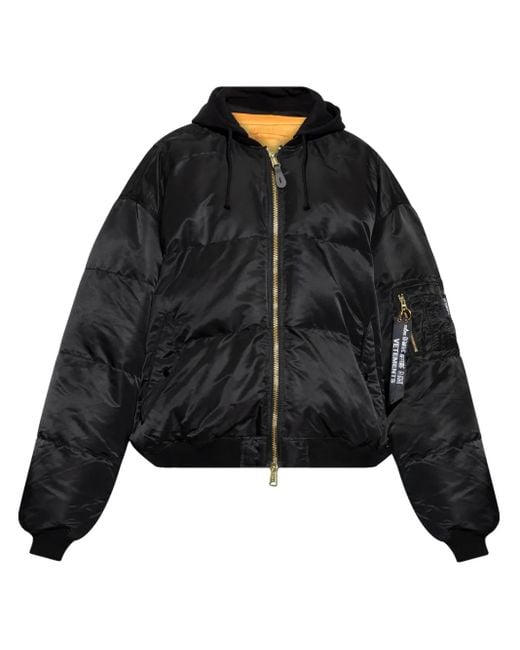 Chaqueta bómber acolchada con capucha Vetements de hombre de color Black