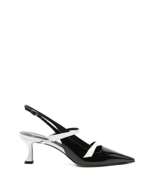 Alexandre Birman White Patent-Leather Slingback Pumps