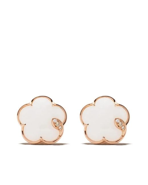 Pasquale Bruni Natural 18Kt Rose Petit Joli Agate And Diamond Studs