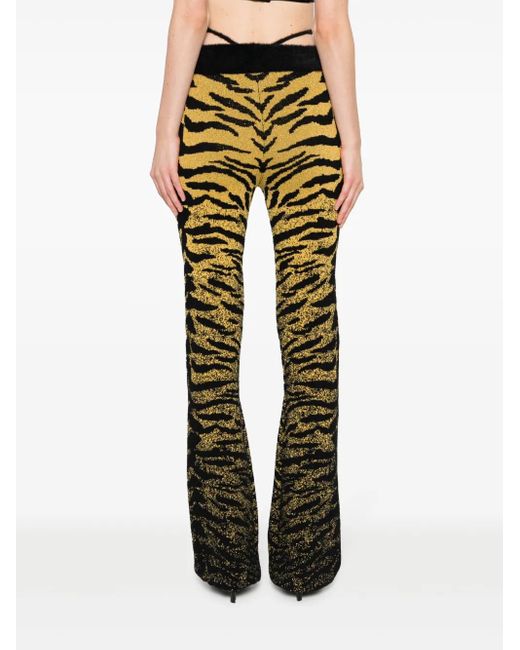 Gcds Blue Zebra-Patterned Jacquard Trousers