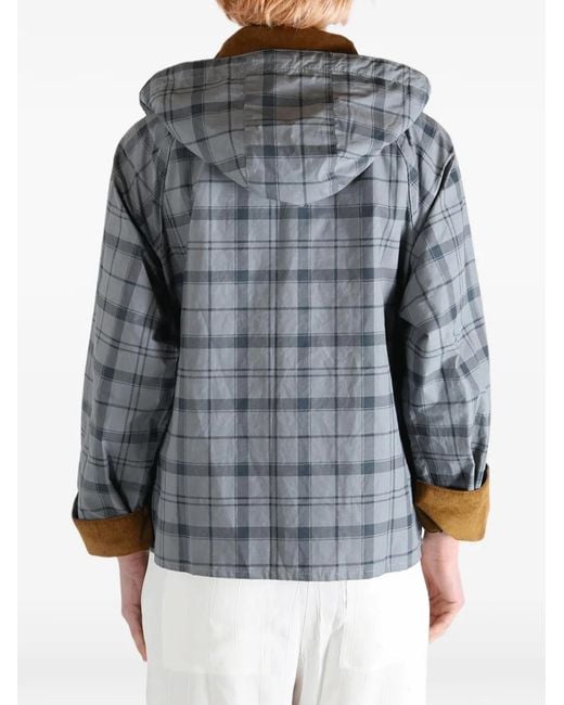 Barbour Gray Carnforth Hooded Tartan Jacket