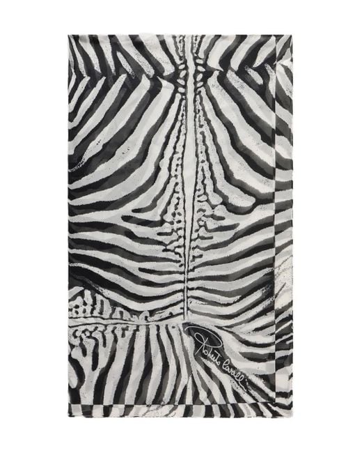 Roberto Cavalli Gray Silk Scarf