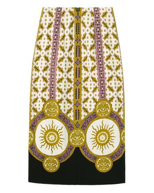 LaDoubleJ Metallic Patterned Pencil Skirt