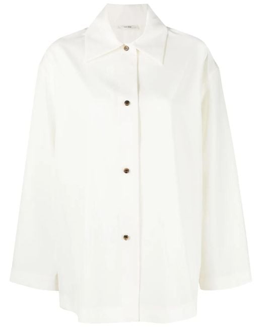 The Row Rigel Wollen Blouse in het White