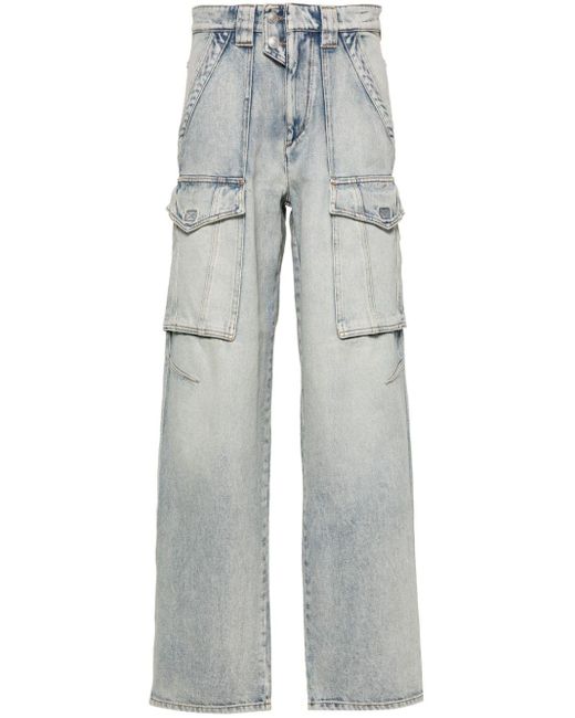 Isabel Marant Gray Heilani Mid-Rise Faded-Effect Jeans