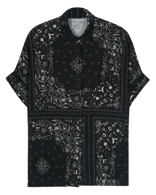 Camicia con stampa paisley di Majestic Filatures in Black