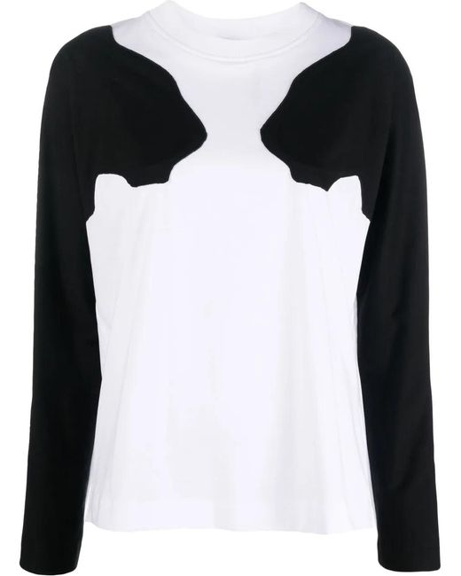 Krizia Black Two-Tone Long-Sleeve T-Shirt