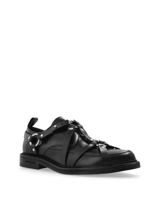 DSquared² Black Leather Shoes for men