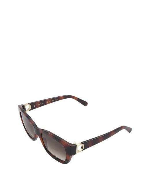 Ferragamo Gray Square-Frame Sunglasses
