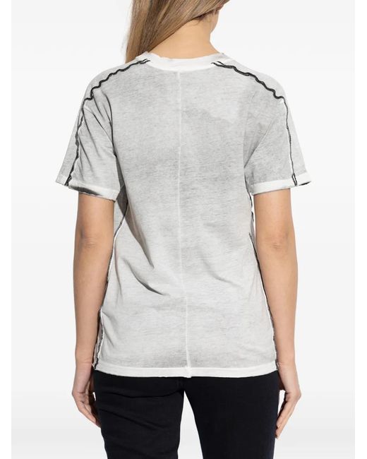 DIESEL Gray T-Imy Logo-Embroidered T-Shirt