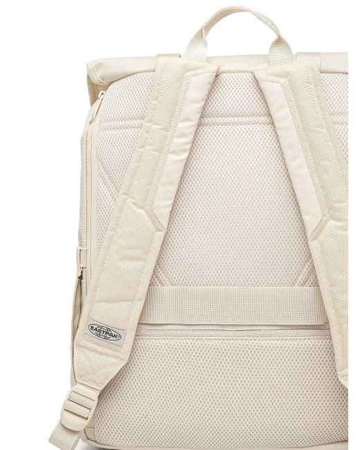 Eastpak White Flap-Pocket Buckle-Detail Backpack