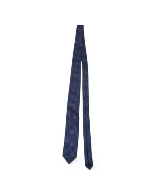Corneliani Blue Patterned Silk Tie for men