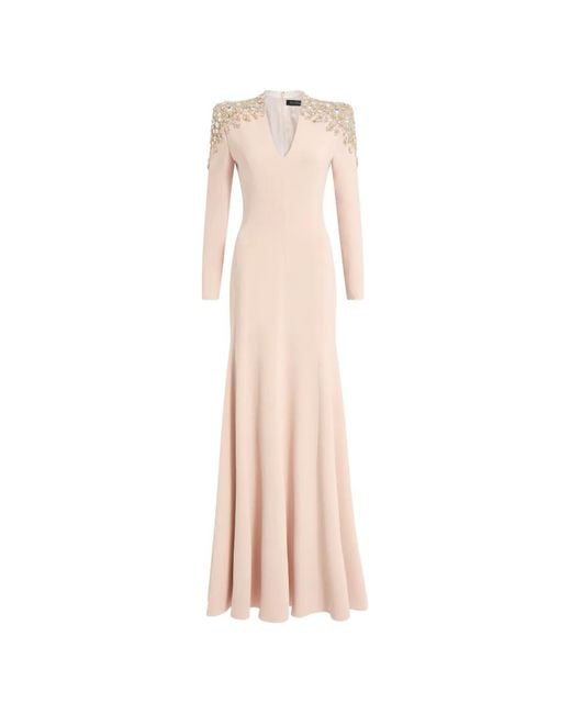 Jenny Packham Pink Nila Beaded V-Neck Maxi Dress