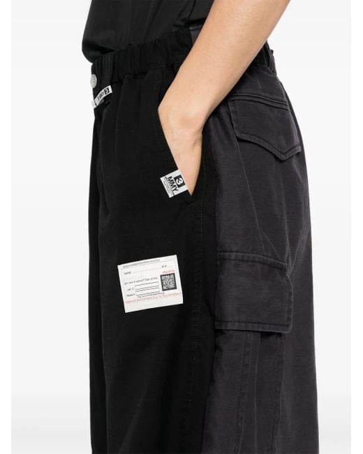 Maison Mihara Yasuhiro Shorts Met Patchwork in het Black voor heren