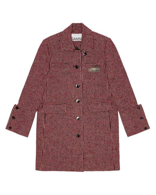 Ganni Red Checked Jacket