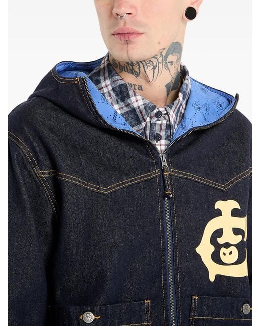 ICECREAM Blue Western Panelled Zip Jacket for men
