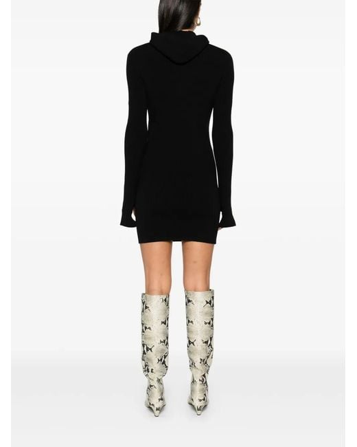 Fendi Black Hooded Mini Dress