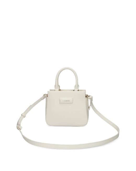 Lacoste White Logo-Plaque Tote Bag