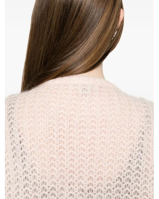 Totême  Pink Wool Puffed Cardigan