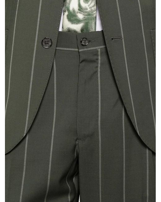 L.b.m. 1911 Green Pinstripe-Pattern Single-Breasted Suit for men