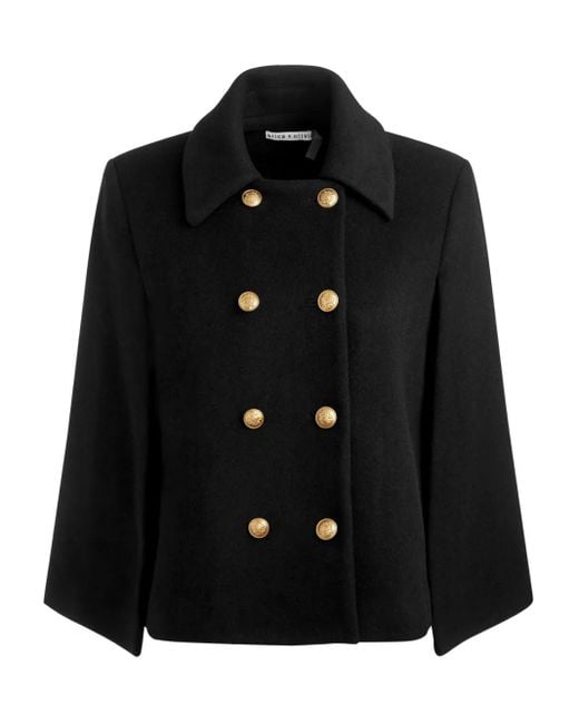 Cappotto Doppiopetto Reynalda di Alice + Olivia in Black