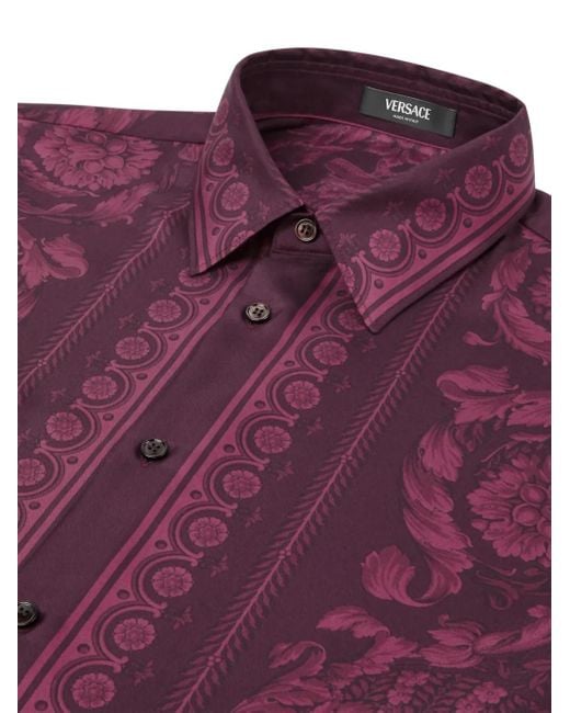 Borgoña Borgoña Camisa de seda Versace de hombre de color Red