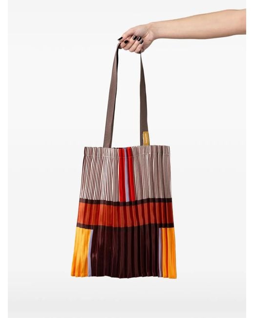 MULTITUDES BAGS Red Bagheria Pleated Tote Bag