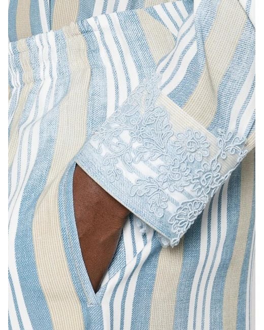 Ermanno Scervino Blue Striped Shirt