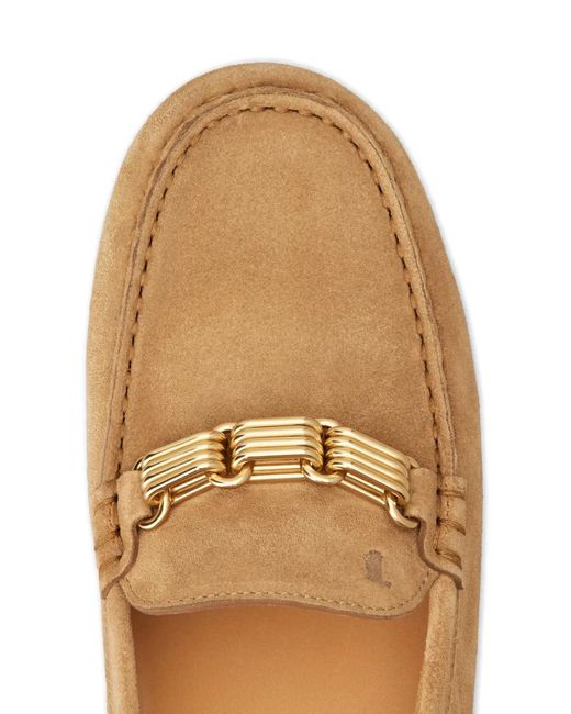 Tod's Natural Chain-Embellishment Suede Loafers