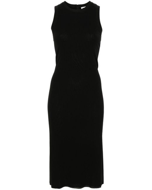 Jil Sander Black Sleeveless Silk Dress