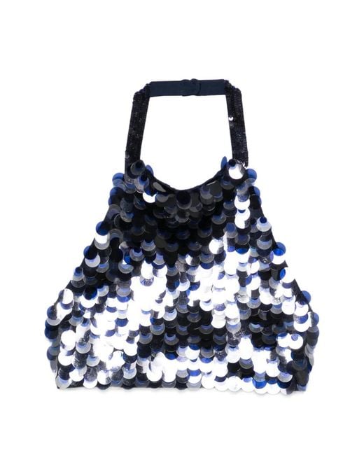 P.A.R.O.S.H. Blue Sequin-Embellished Top