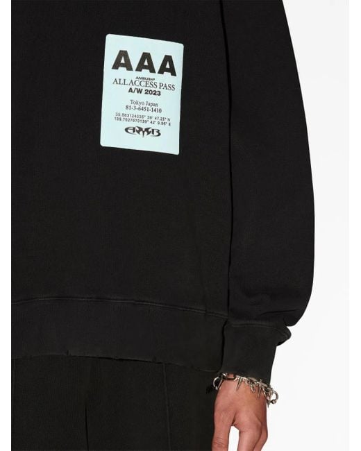 Ambush Black Pass-Patch Cotton Sweatshirt for men