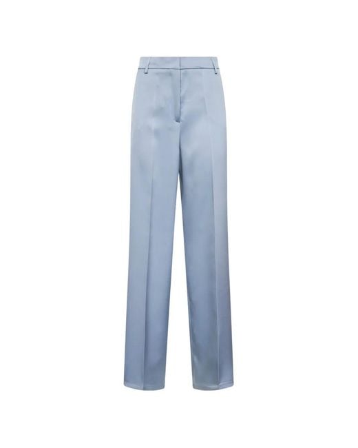 Blanca Vita Blue Satin Tailored Trousers