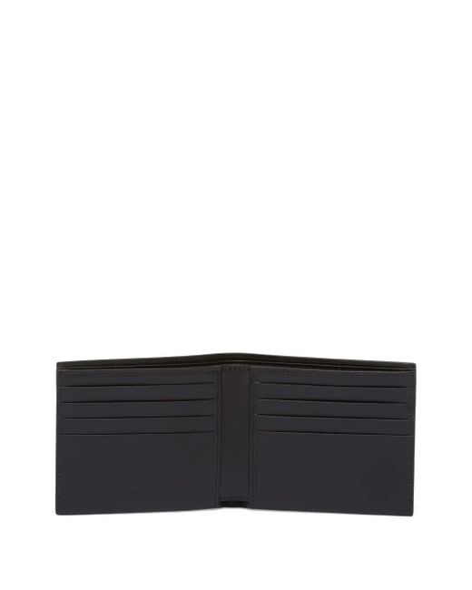 Portafoglio Bi-Fold Con Placca Logo di Prada in Black da Uomo