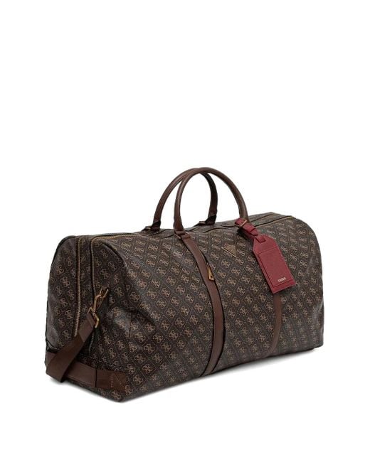 Guess Brown Pisa Logo 4G Logo-Plaque Holdall for men