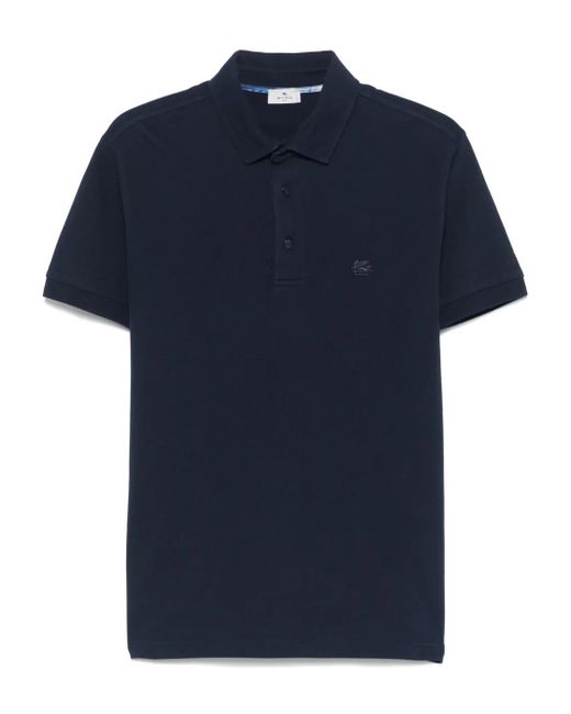 Etro Blue Cotton Polo Shirt for men