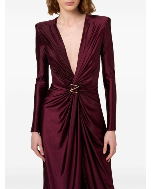 Elisabetta Franchi Red Knot-Detail Gown