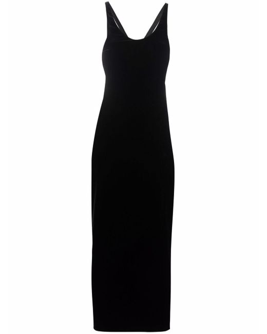 Saint Laurent Cut-out Silk Dress in Black - Lyst