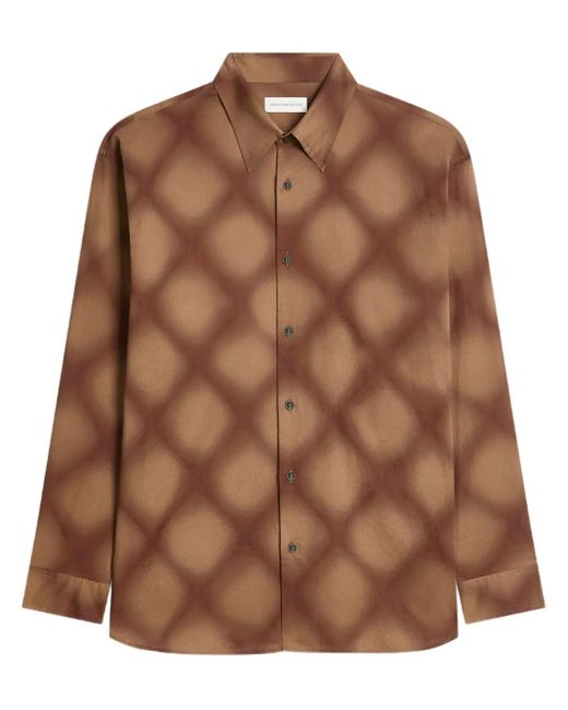 メンズ Dries Van Noten プリント シャツ Brown