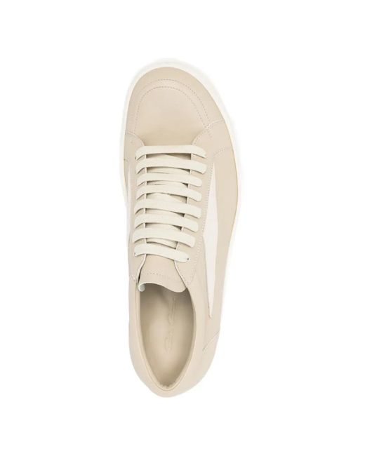 Rick Owens White Contrast Panel Sneakers for men
