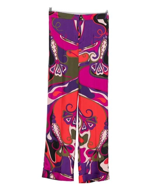 Emilio Pucci Purple Abstract-Print Trousers