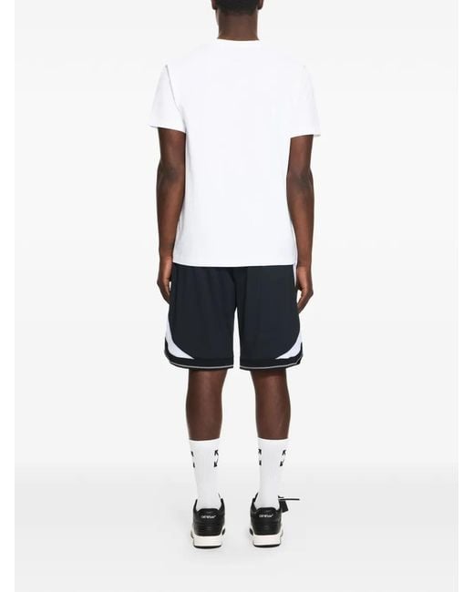 Off-White c/o Virgil Abloh Blue Logo-Embroidered Track Shorts for men