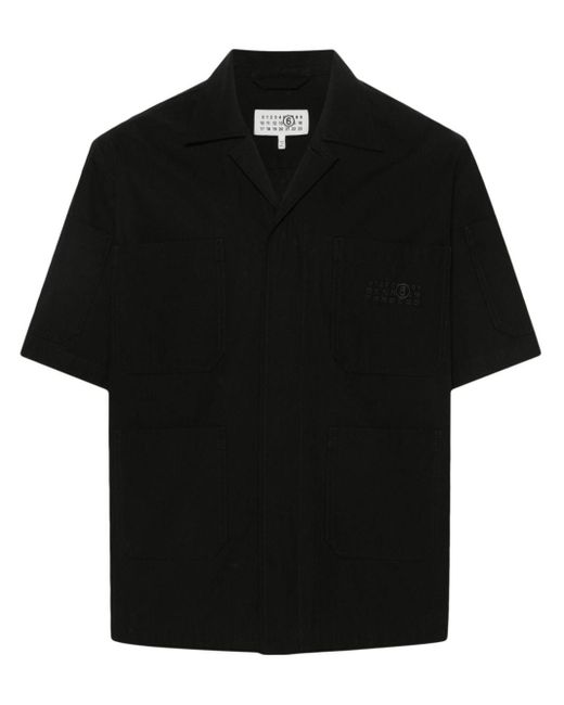 MM6 by Maison Martin Margiela Black Numbers-embroidered Cotton Shirt for men
