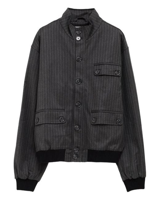 GIMAGUAS Black Daniel Pinstripe Pocket Jacket
